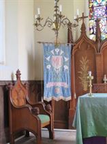 Mother's Union Banner (St. Luke's Hickling) embroidered by Thomas Starbuck's mother, in his memory.